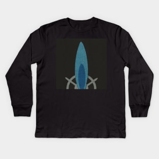 Czechoslovakian Matchbox Rocketship Inspired Abstract Artwork Kids Long Sleeve T-Shirt